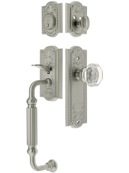 Parthenon Entry Lock Set in Satin Nickel Finish with Chambord Knob and
